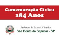 Comemoração Cívica 184 anos de São Bento do Sapucaí. Confira a programação!