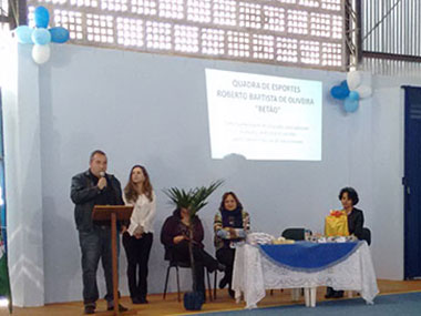 Homenagem ao servidor público Roberto Baptista de Oliveira (Betão), na escola Cel. Ribeiro da Luz, com seus familiares