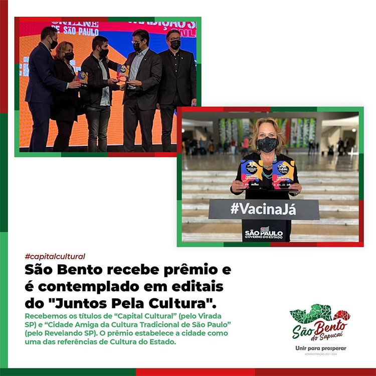 São Bento do Sapucaí recebe prêmio e é contemplado em editais do Juntos Pela Cultura!